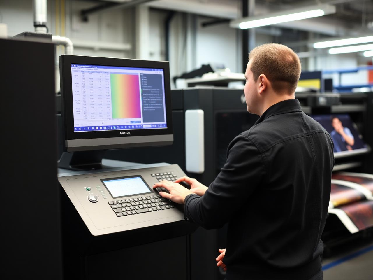 Quantum Flex Pack operator at the Jet Press FB790 console